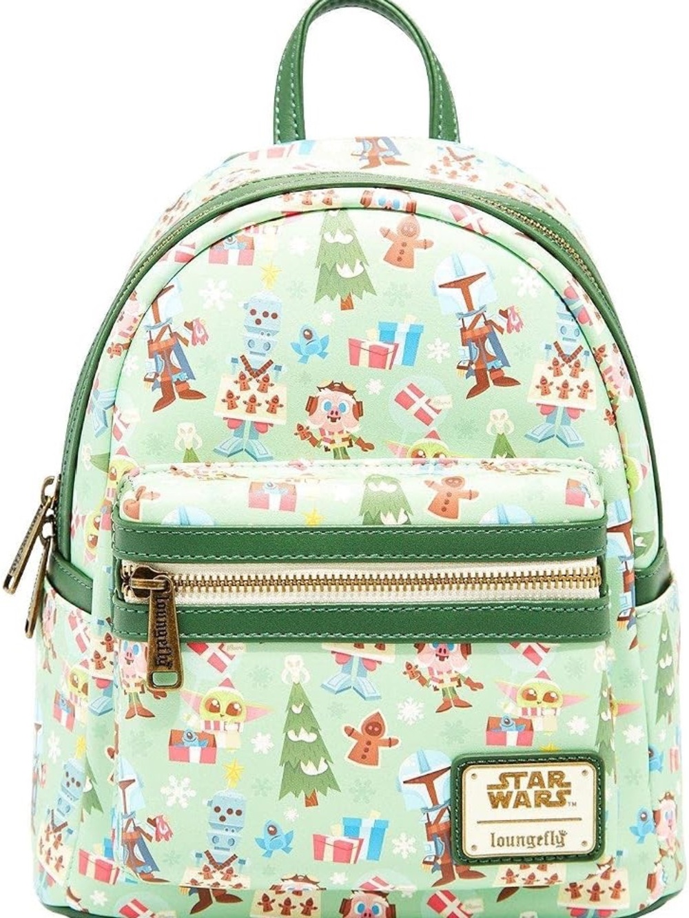 NWT Loungefly Star Wars Backpack - Green and Brown Christmas